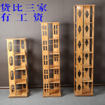 Nanzhu rotating floor bookshelf students modern home simple creative bookcase shelf solid wood vertical