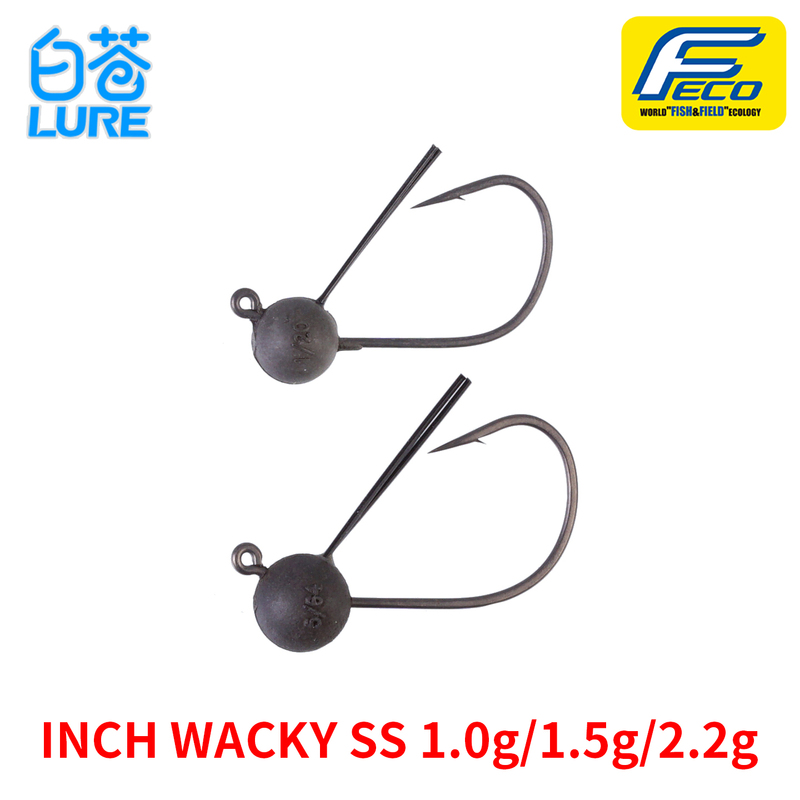 Japanese Inch Wacyk Resin Tungsten Head Hook Weedless Anti-Snag Teflon Fishing Hook for Bass, Mandarin Fish, Black Pit Lure Fishing Hook