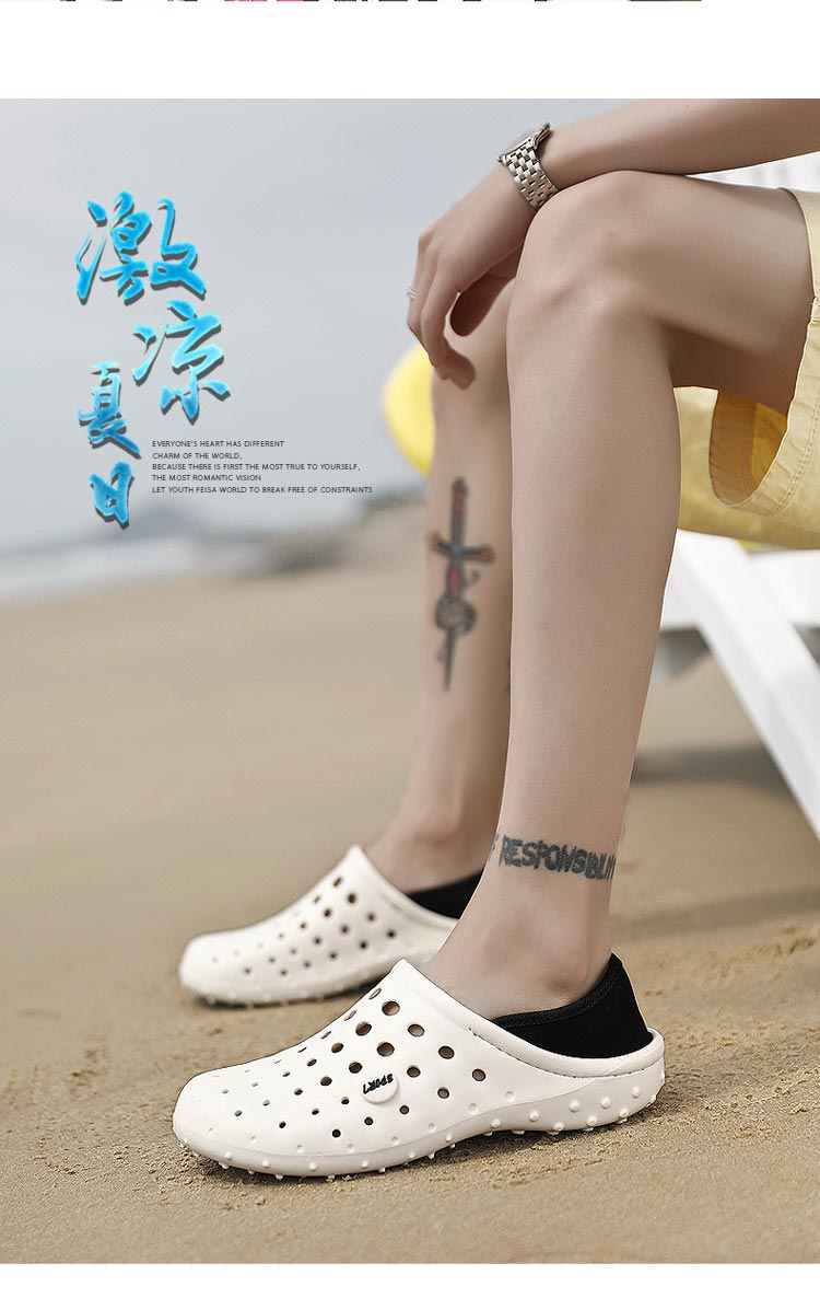 Giày đế xuồng nam chống trượt mềm, dép baotou và dép thạch mùa hè ngoài trời giày gucci nam
