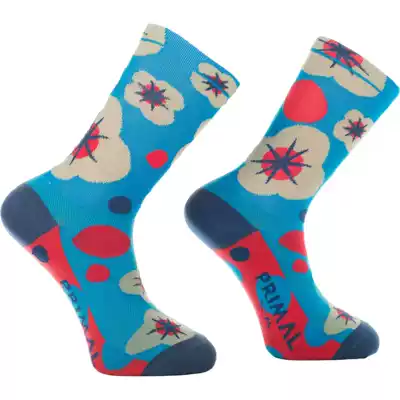 British Primal Floral bicycle riding socks personality mid-tube outdoor sports functional four seasons socks