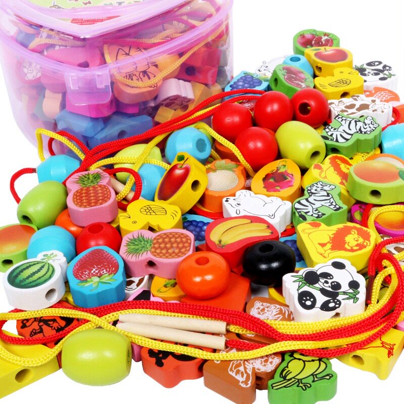 Baby boy string beads wearing beads Puzzle Early Teaching Building Blocks Toy Baby Intellect brain 1-2-year-old 3 Boy girl-Taobao