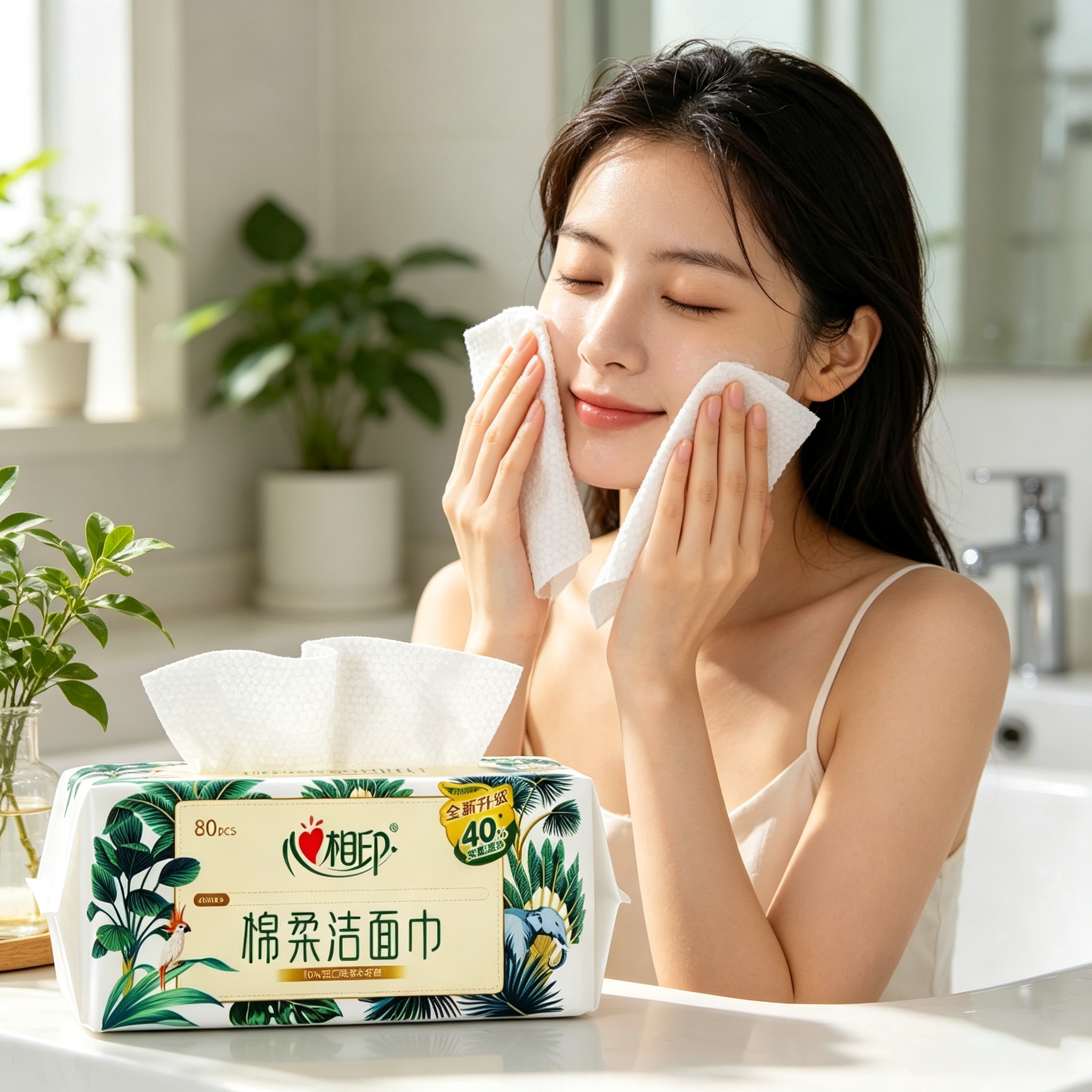 安享好物 安享D级洗脸巾-心相印洁面巾 国标 