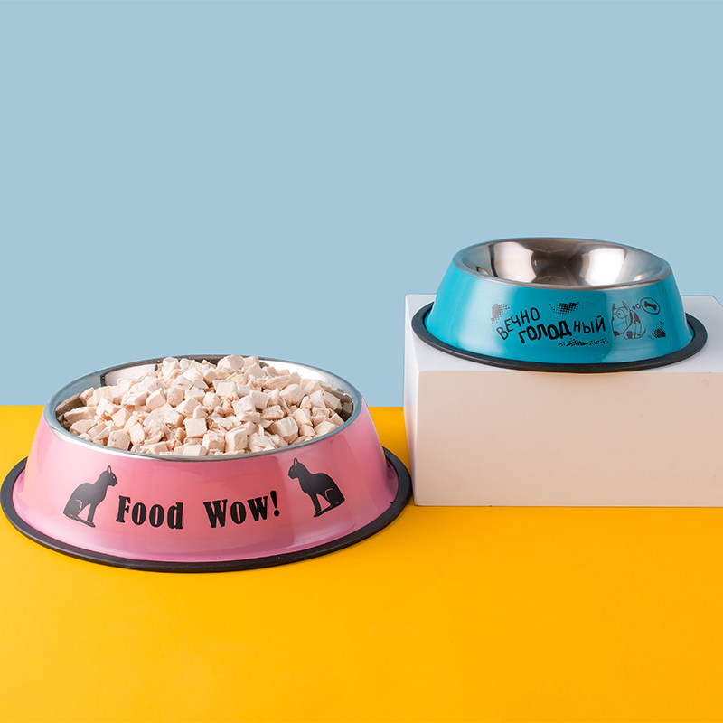 Stainless steel dog plate dog bowl anti-knocking large large dog cat food bowl universal rice bowl dog food bowl cat basin pet bowl