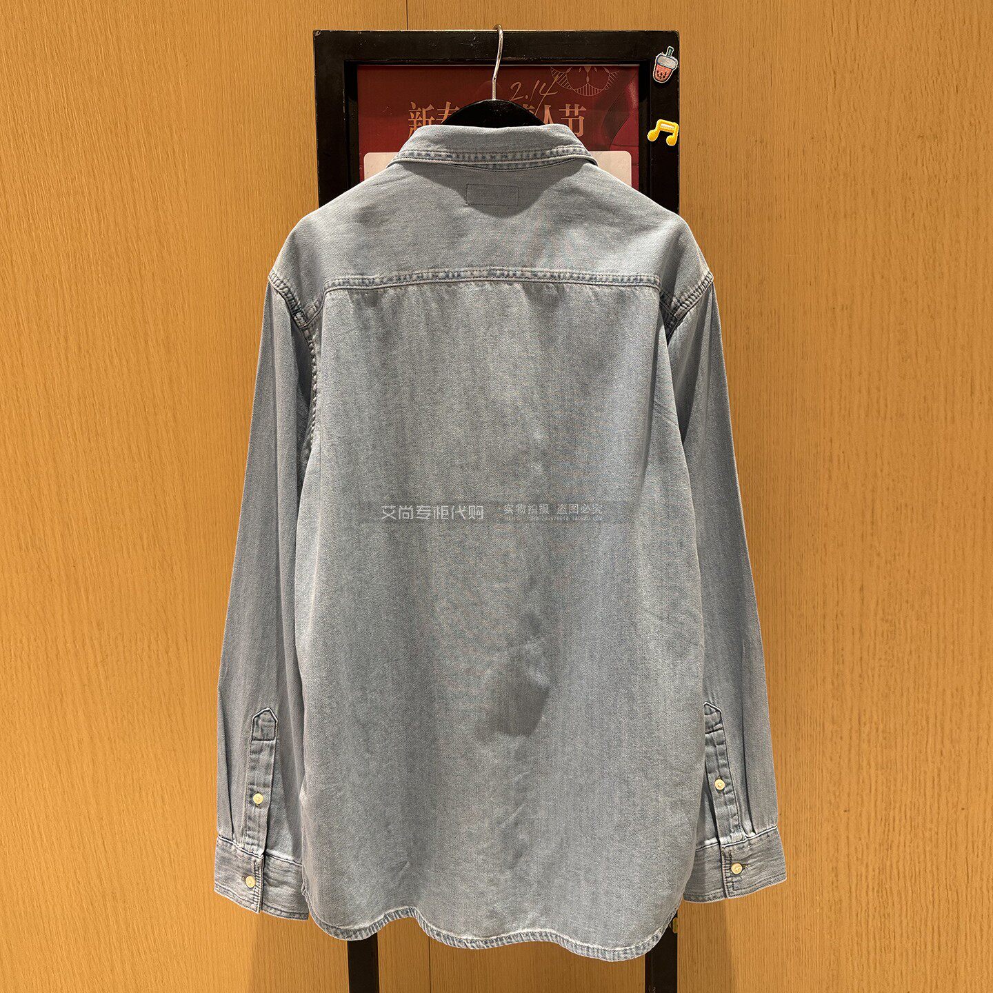 товар из китая ck jeans国内代购2025年早秋新款男复古轻薄纯棉牛仔衬衫40bm796 Calvin Klein