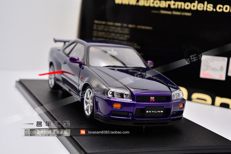 Alto 1:18 AutoArt for Nissan Skyline GTR R34 V-SPEC Purple Model