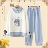 Осенние демисезонные штаны для отдыха, флисовые джинсы с начесом для школьников, свободный крой