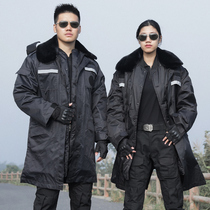 Winter long military cotton coat male northeast thickened cotton-padded jacket security patrol Special service reflective strip multi-functional cotton women