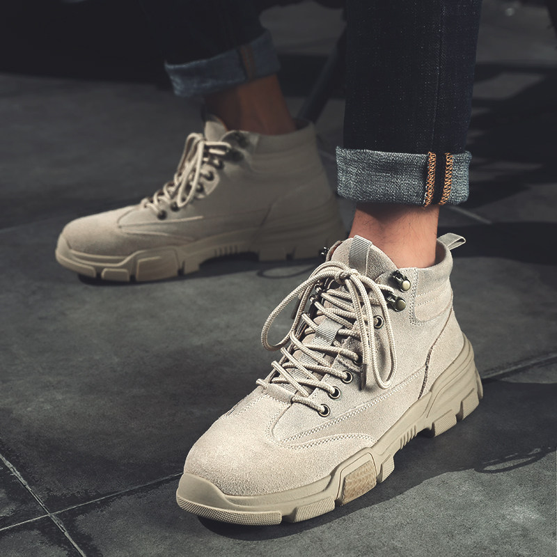 马丁靴男鞋秋季英伦风男士靴子韩版百搭高帮冬季棉鞋工装靴潮鞋D