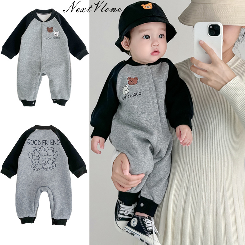 British Lmkl Newborn Baby Clothes Jumpsuit Spring Outfit for Baby Boys, Stylish Outerwear for Young Infants, Crawling Clothes