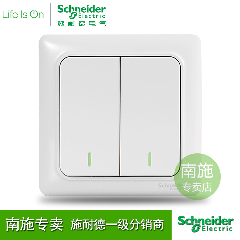 Schneider switch socket panel Ruiyi series double-connected double-open single-control switch two-open single-control 86 type household