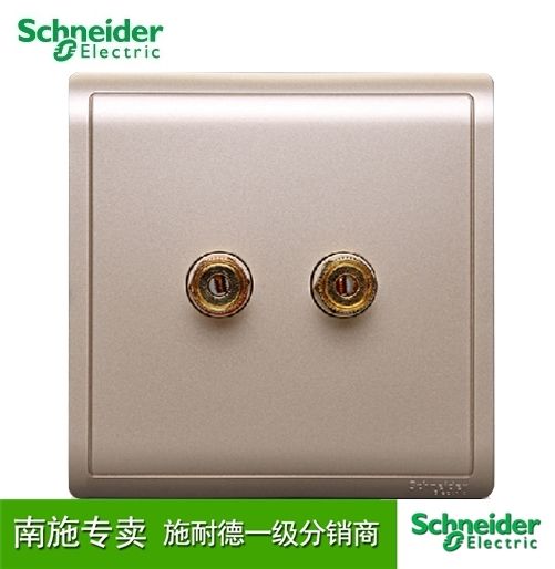 Schneider switch socket TWO-HEAD TWO-HOLE SINGLE COUPLETS SOUND FUNG SERIES Intoxicant Gold Wall Panel