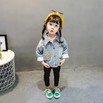 Girl denim coat spring and autumn 2021 New Net red female baby foreign boy Joker fashionable childrens autumn clothes