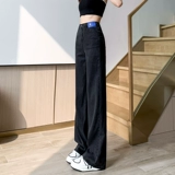 Прямые свободные джинсы, черные тонкие штаны, 2025 года, подходит для подростков