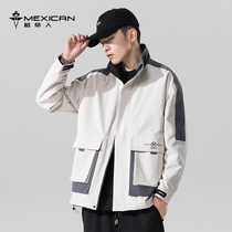 Scarecrow mens frock coat 2021 new spring and autumn top Korean version of the trend casual baseball jacket men