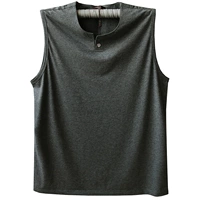 Mùa hè mới không tay vest nam size lớn lỏng mỡ cộng với phân bón để tăng vest béo vest rắn màu cotton thấm mồ hôi áo thể thao nam