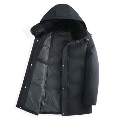 红蜻蜓可拆连帽中老年男士棉服外套冬季保暖加绒加厚爸爸冬装棉衣