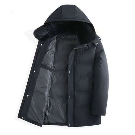 红蜻蜓可拆连帽中老年男士棉服外