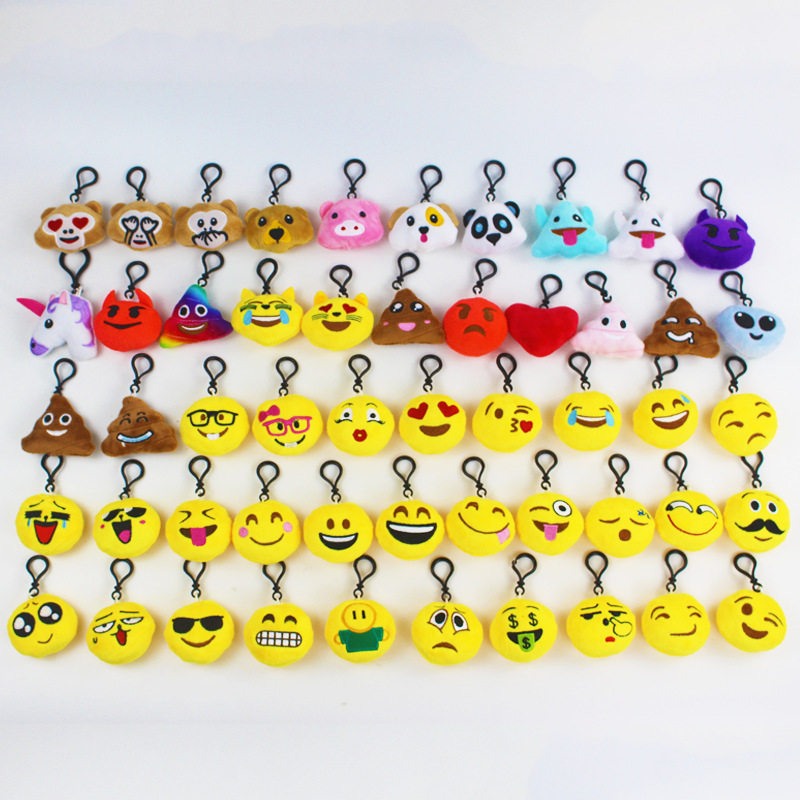 Cartoon Emoji Expression Pendant Key Button Expression pendant mobile phone Pendant Plush Expression Pendant Gift