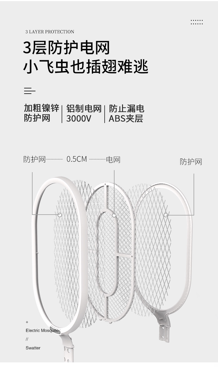 小米生态链 佐敦朱迪 充电式家用电蚊拍 图5