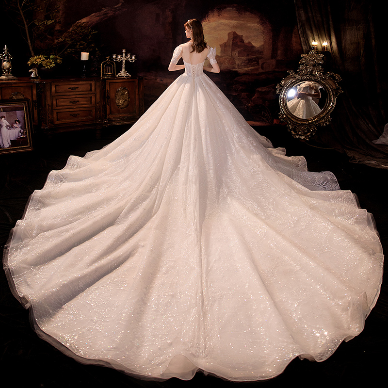 Late Paymentmain Wedding dress full dress 2021 new pattern bride Simple temperament atmosphere Forest super immortal Trailing Princess style Minority Design