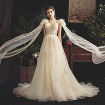 French Mori light wedding dress 2021 new bride Princess dream small tailing small Man Tour Super fairy