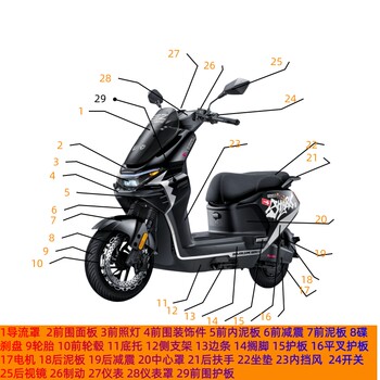 Yadi zero white shark 2nd generation electric vehicle accessories