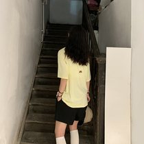 SIXI Sixi home-made couple girlfriends back rainbow print short-sleeved T-shirt womens round-neck wild T-shirt