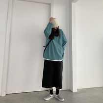 SIXI Sixi home-made 20 spring and summer simple and easy to wear design sense small label loose thin pocket long-sleeved T-shirt