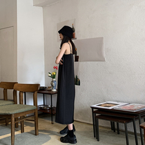SIXI Sixi home-made spring and summer black thin suspender skirt female chic retro sexy sleeveless inner skirt