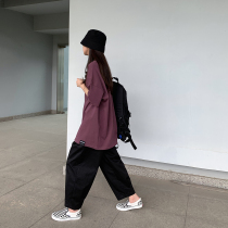 SIXI SIXI home made spring and summer solid color short T-shirt female loose round neck Korean version of careful machine Joker couple shirt