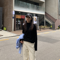 SIXI Sixi home-made spring soft thick wild half high-neck base shirt womens thin velvet long-sleeved T-shirt