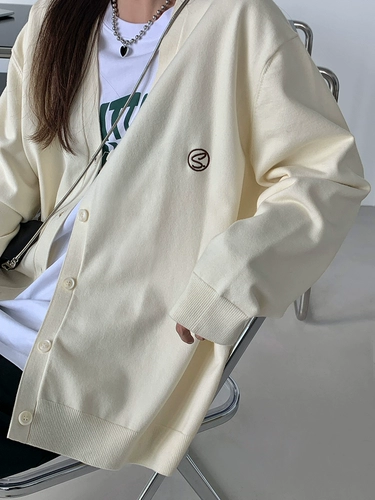 Осенний цветной кардиган, свитер, куртка, с печатью вашего логотипа, с вышивкой, свободный крой