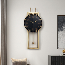 Nordic light luxury wall clock deer head fashion clock European style simple wall watch home new Chinese background wall decoration