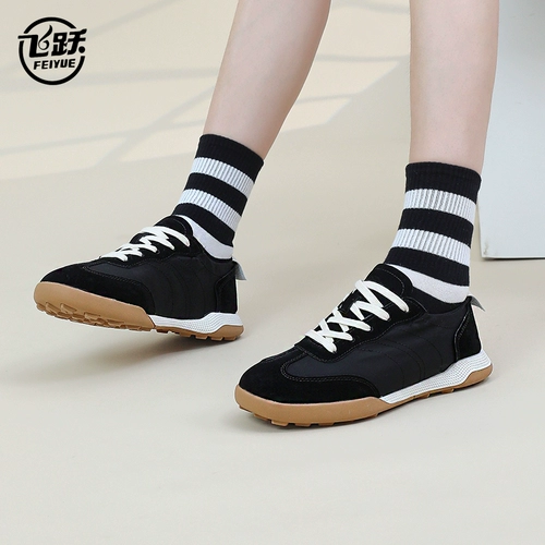 feiyue/飞跃 Легкая обувь GAT, модные напяточники, трендовые тканевые эспадрильи, в стиле балеткор, на резинке