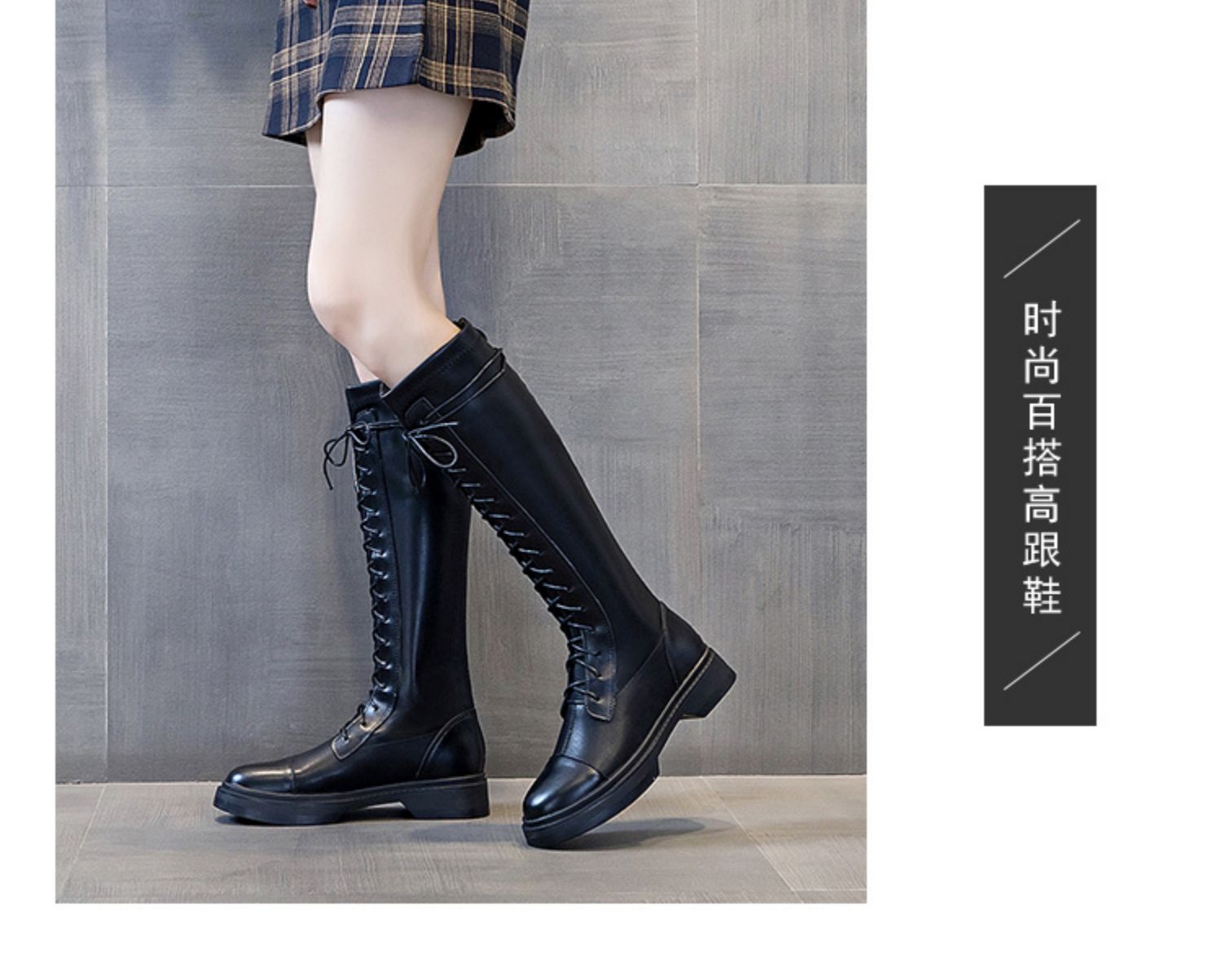 C9609 1620K CAO GÓT NỮ RUOREAG CỔ CAO QUA GỐI GÓT VUÔNG ĐẾ CAO GIÀY DÉP NỮ G05 SẢN PHẨM MỚI