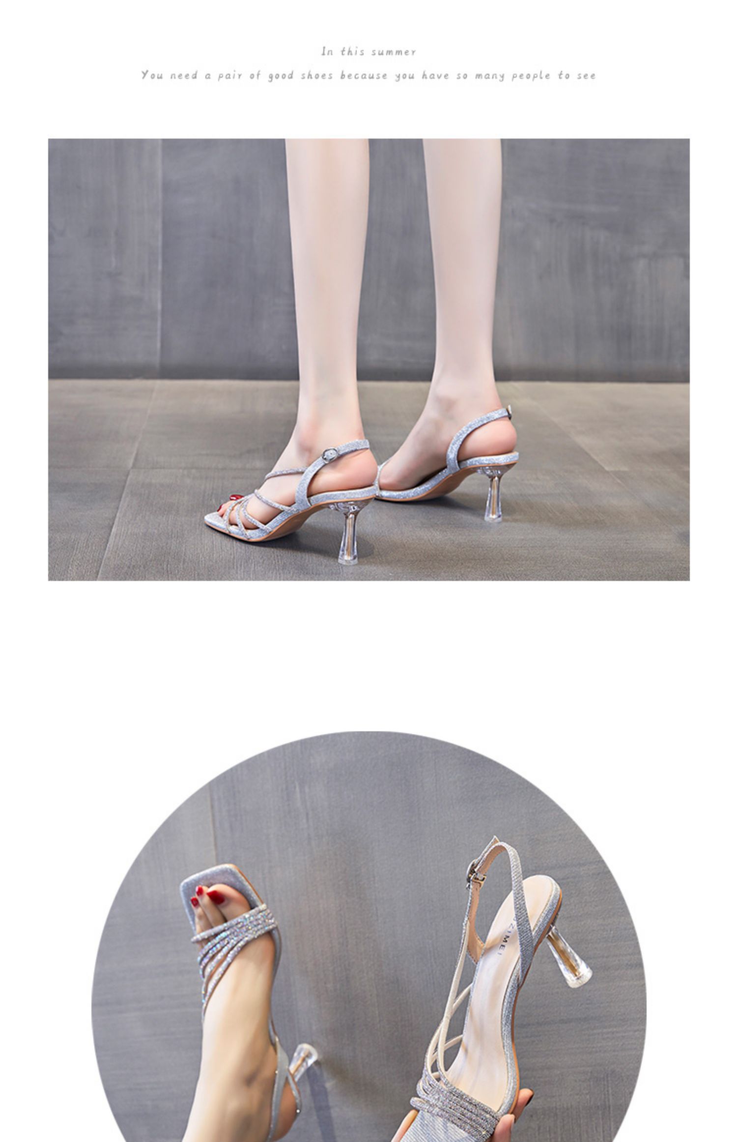 C9214 1420K GIÀY CAO GÓT NỮ RUOREAG SEXY GẮN ĐÁ GÓT NHỌN MÙA HÈ GIÀY DÉP NỮ G04 SẢN PHẨM MỚI
