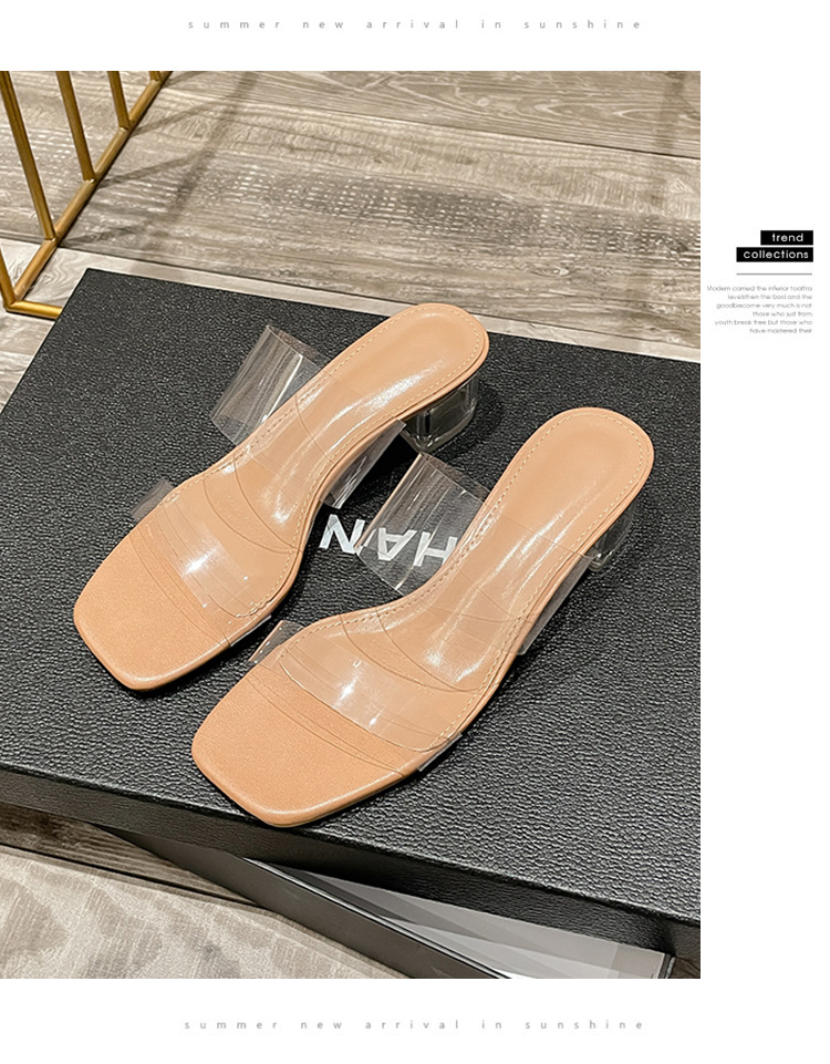 C9394 1280K GIÀY CAO GÓT NỮ RUOREAG GÓT VUÔNG MÙA HÈ TRONG SUỐT GIÀY DÉP NỮ G04 SẢN PHẨM MỚI