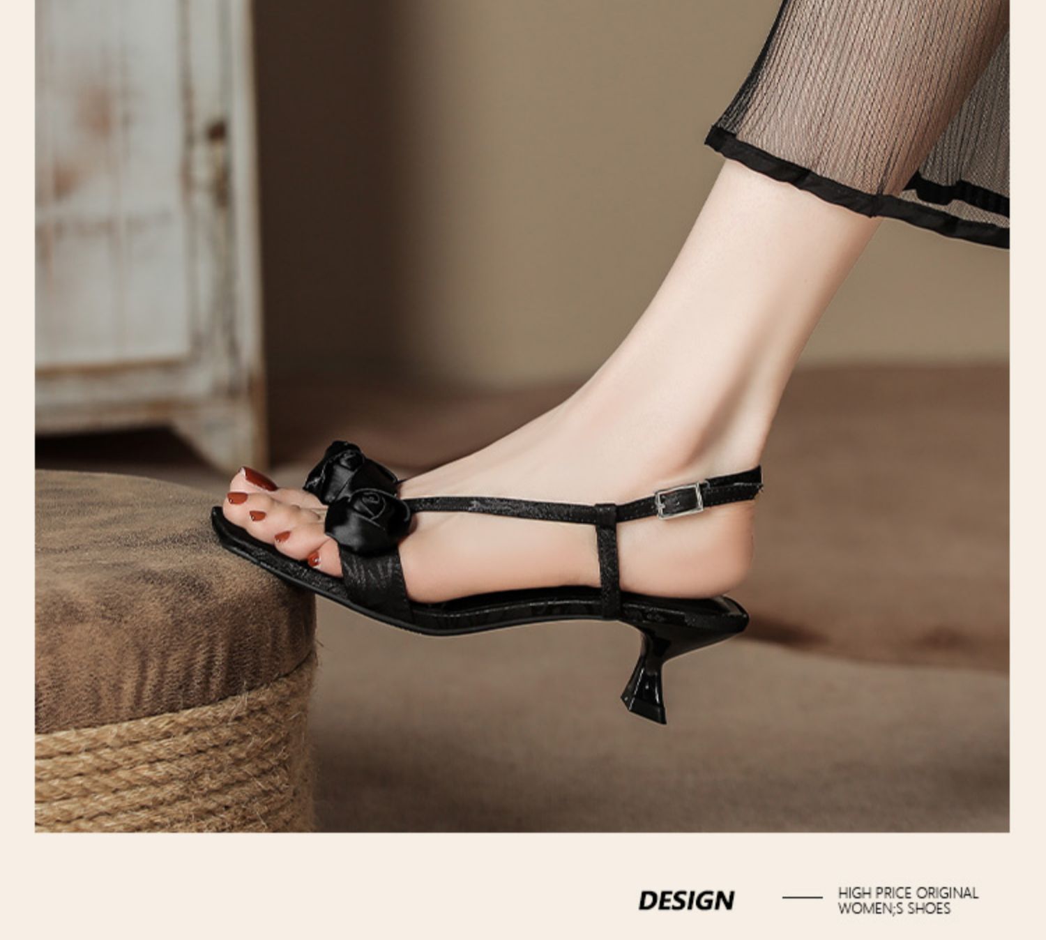 C9335 1380K GIÀY DÉP SANDAL NỮ RUOREAG GÓT NHỌN MÙA HÈ HỌA TIẾT HOA GIÀY DÉP NỮ G04 SẢN PHẨM MỚI