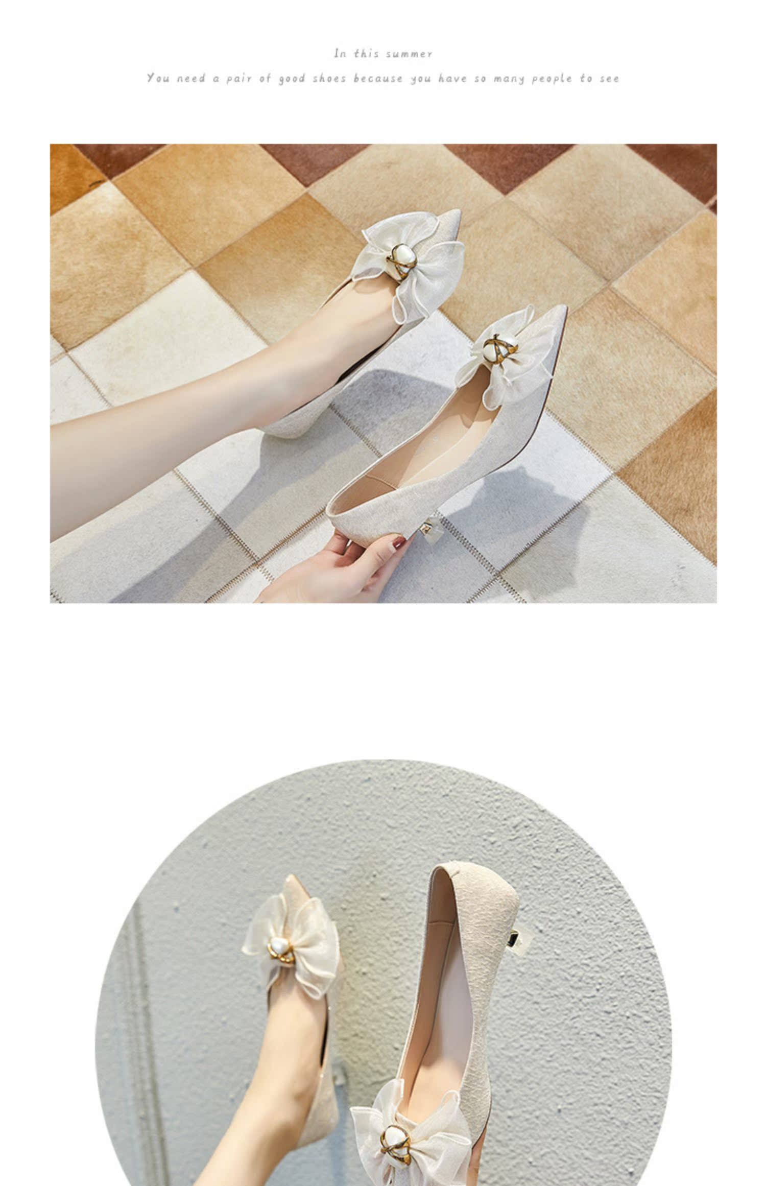 C9631 1380K GIÀY CAO GÓT NỮ RUOREAG THẮT NƠ BƯỚM MŨI NHỌN GÓT NHỌN GIÀY DÉP NỮ G04 SẢN PHẨM MỚI