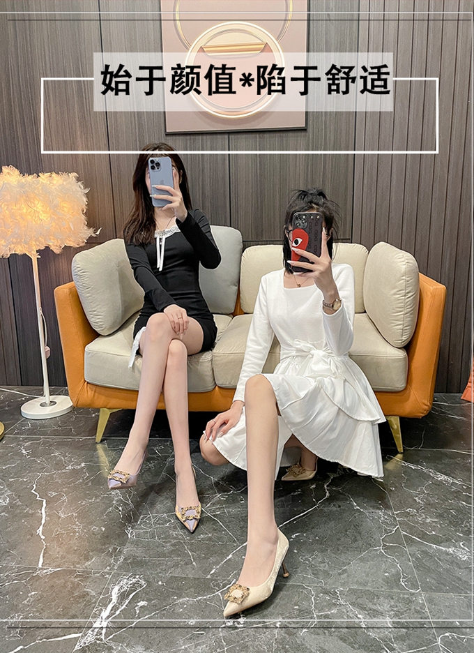 C9287 1420K GIÀY CAO GÓT NỮ RUOREAG MŨI NHỌN GÓT NHỌN MÙA HÈ GIÀY DÉP NỮ G04 SẢN PHẨM MỚI