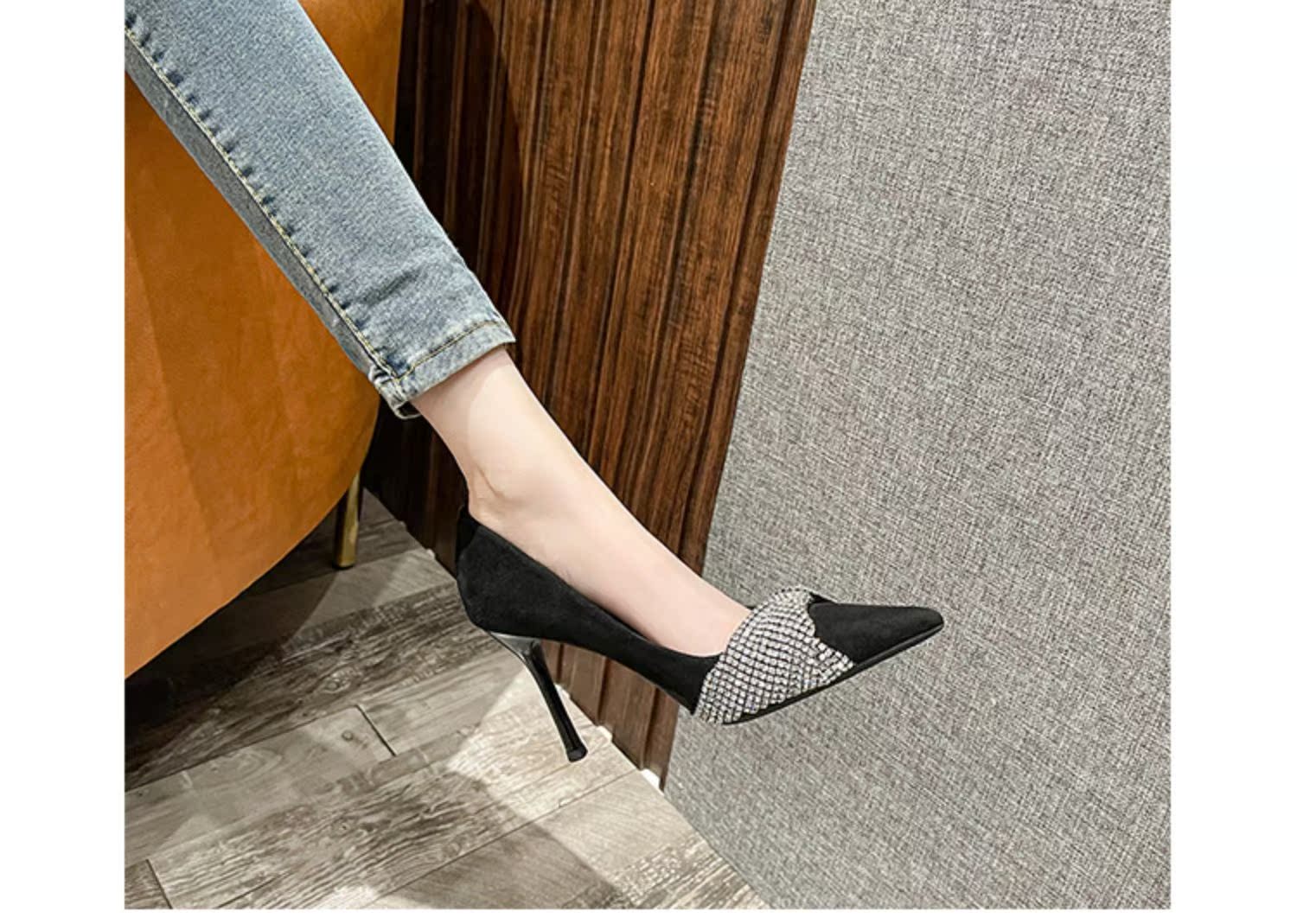 C9637 1380K GIÀY CAO GÓT NỮ RUOREAG THẮT NƠ BƯỚM MŨI NHỌN GÓT NHỌN DÙNG TRONG LỄ CƯỚI GIÀY DÉP NỮ G04 SẢN PHẨM MỚI