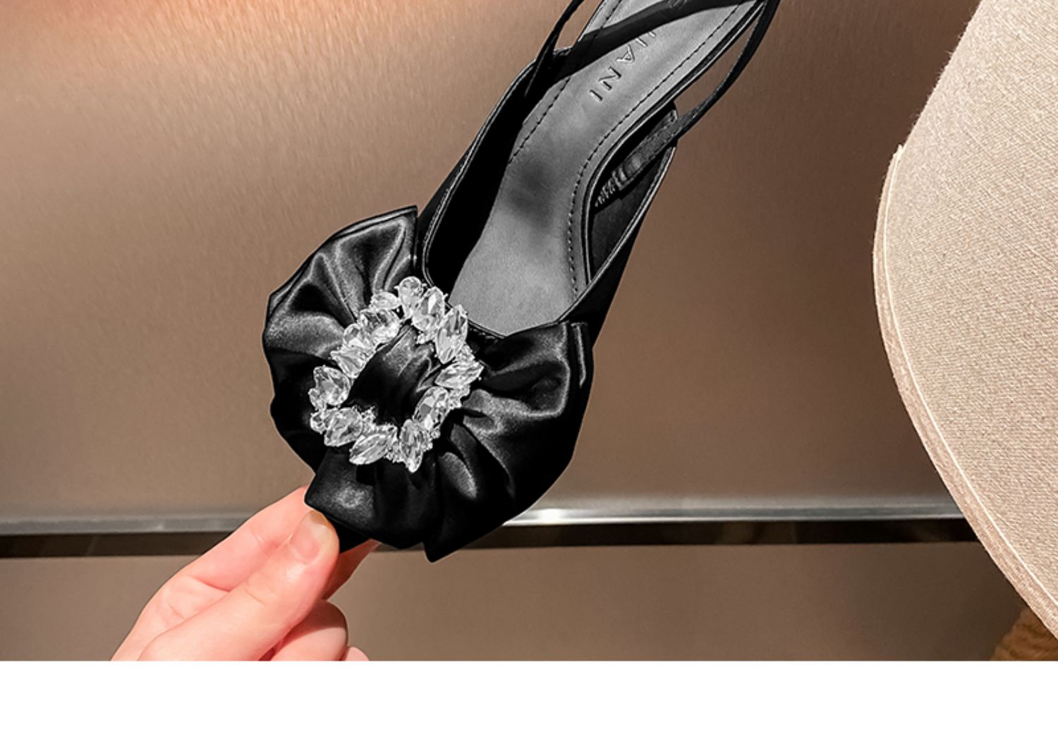 C9338 1420K GIÀY CAO GÓT NỮ RUOREAG THẮT NƠ BƯỚM GẮN ĐÁ GÓT NHỌN GIÀY DÉP NỮ G04 SẢN PHẨM MỚI