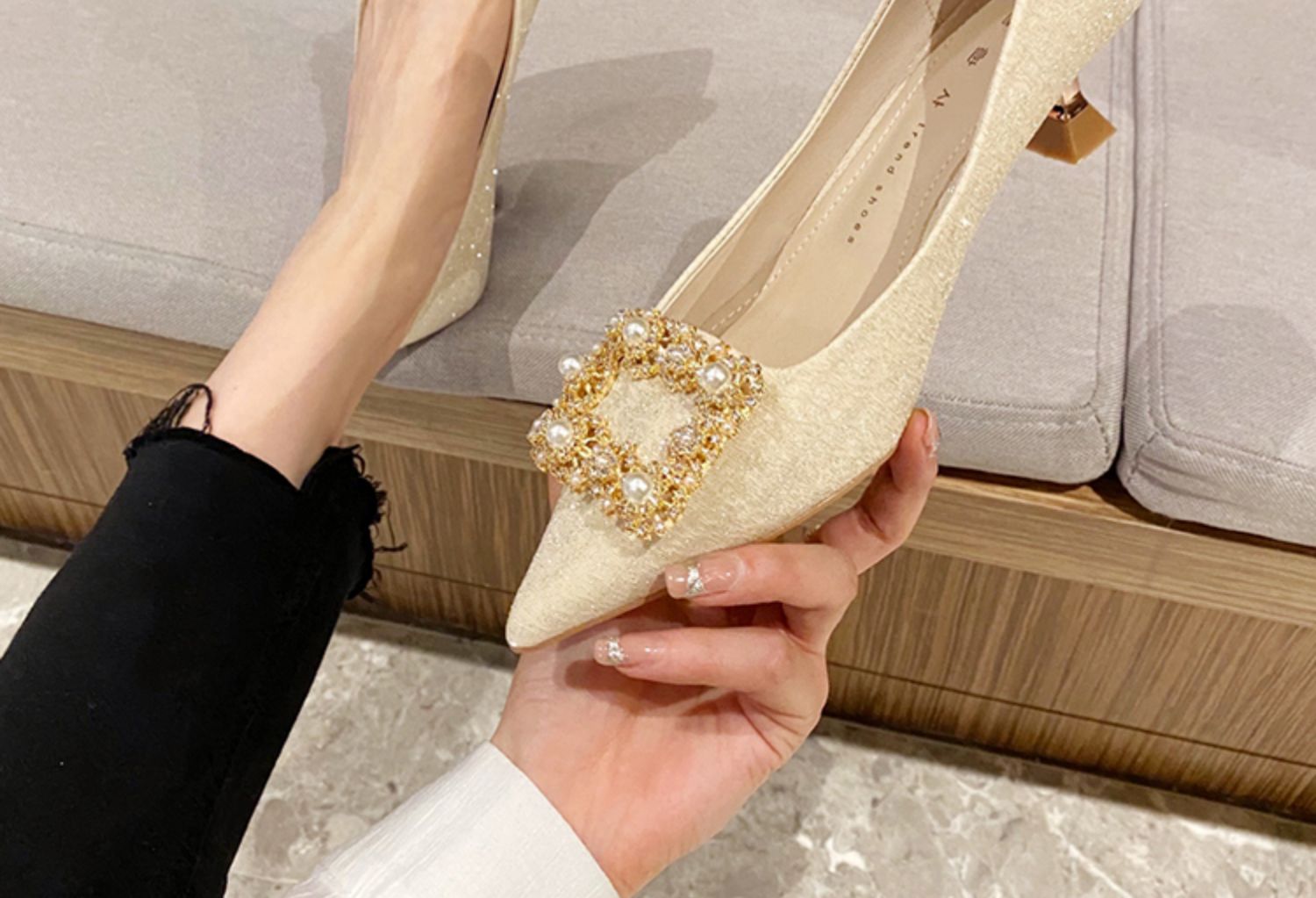 C9649 1420K GIÀY CAO GÓT NỮ RSKREGS SEXY GẮN ĐÁ MÙA HÈ GIÀY DÉP NỮ G04 SẢN PHẨM MỚI