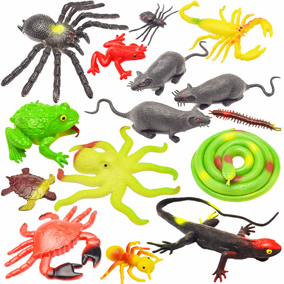 Simulated animal scary soft rubber spider lizard