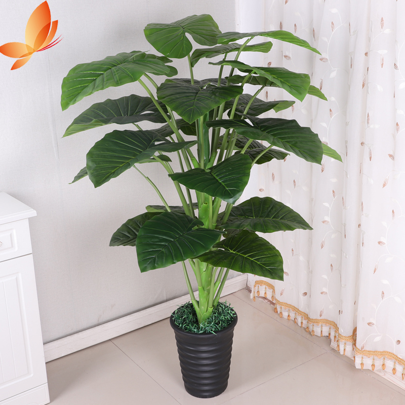 Simulation big leaf dripping Guanyin fake plant Floor-to-ceiling potted living room indoor plastic tree green plant decorative flower fake green plant