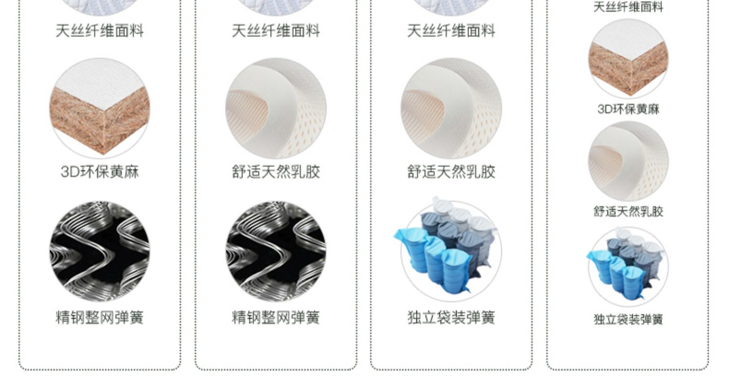 Cửa hàng hàng đầu Xilinmen chính hãng Simmons một phần cứng cọ cao su 1,5m1,8m lang thang mềm và cứng mục đích kép - Nệm nệm 2m x 2m2