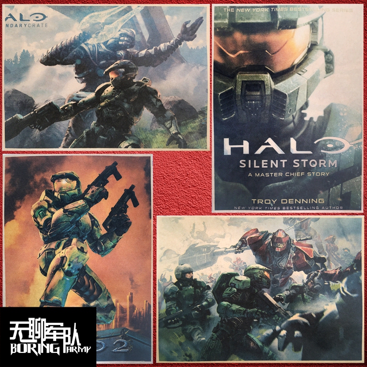 Halo Halo Kraft Paper Poster Game Internet Cafe Decoration Painting Photo Frame Wall Halo Halo Kraft Paper Poster Game Internet Cafe Decoration Painting Photo Frame Wall