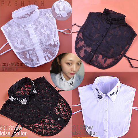 Spring Summer Autumn False Collar Children Pure Cotton Fabric Comfort 100 lap sweaters Decorative Collar Plaid Fake Clothing Collar Lace