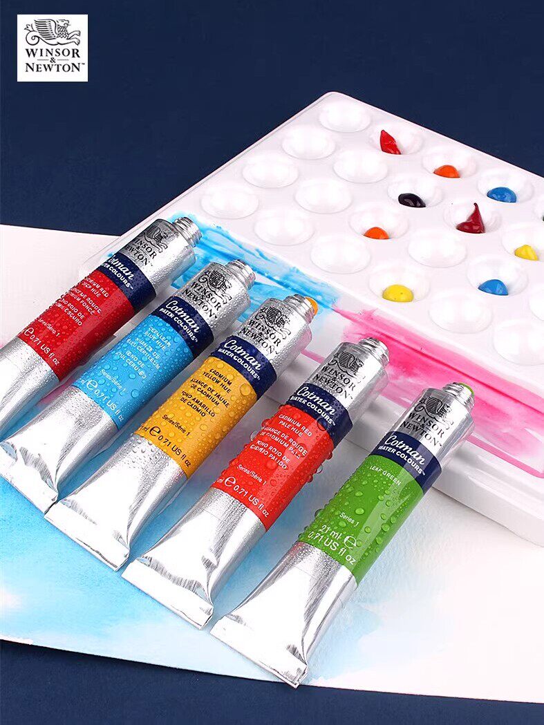 Winsor & Newton Gouache Watercolor Paint 8ml 21ml Aluminum Tube Transparent Watercolor Paint for Outdoor Sketching Single Tube Painting Illustration Imported Watercolor Paint Large Tube Painting Paint