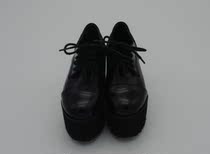 2018 New Patent leather pine cake Heel lace-up deep mouth small size shoes